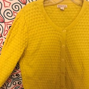 Yellow button down Cotton cardigan